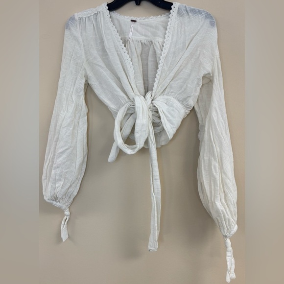 Free People Linen Cream Adjustable Top, size xs - Picture 1 of 5